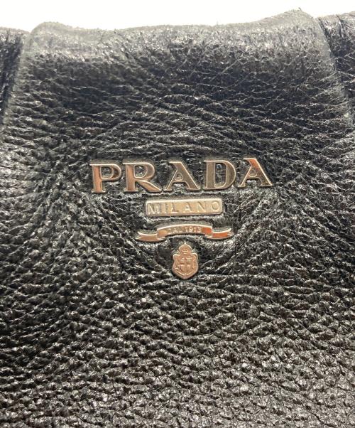 PRADA（プラダ）PRADA (プラダ) CERVO LUX CHAIN ショルダーバッグ / ホーボーバッグ ブラックの古着・服飾アイテム