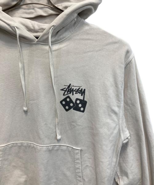 stussy（ステューシー）stussy (ステューシー) プルオーバーパーカー / DICE HOODIE ホワイト サイズ:Lの古着・服飾アイテム