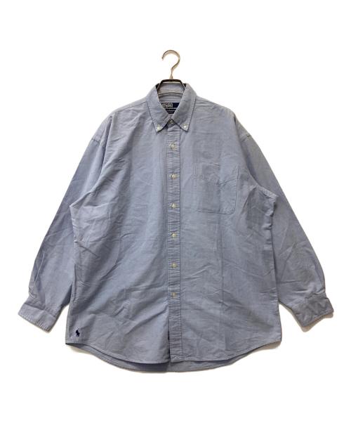 POLO RALPH LAUREN（ポロ・ラルフローレン）POLO RALPH LAUREN (ポロ・ラルフローレン) 裾ポニーボタンダウンシャツ ブルー サイズ:Mの古着・服飾アイテム