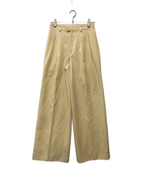 HARUNOBUMURATA（ハルノブ ムラタ）HARUNOBUMURATA (ハルノブ ムラタ) ISPARTA/ウールワイドタックストレートパンツ イエロー サイズ:38の古着・服飾アイテム