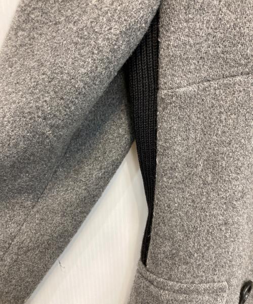 MIU MIU（ミュウミュウ）miu miu (ミュウミュウ) ニット切替ウールPコート グレー×ブラック サイズ:40の古着・服飾アイテム