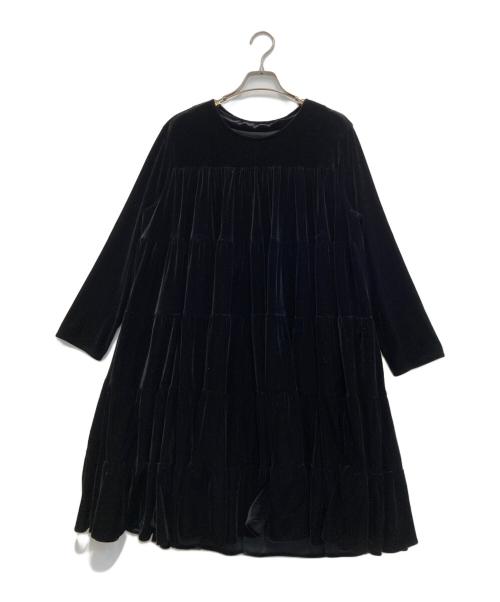 trefle（トレフル）trefle (トレフル) ベロアブラウスワンピース ブラック サイズ:FREEの古着・服飾アイテム