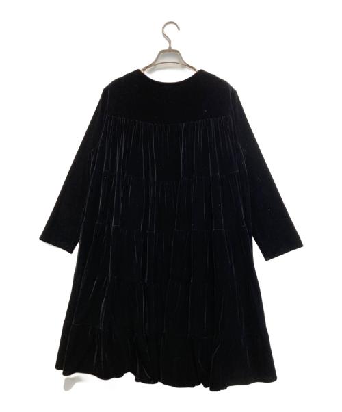 trefle（トレフル）trefle (トレフル) ベロアブラウスワンピース ブラック サイズ:FREEの古着・服飾アイテム