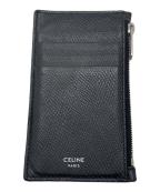 CELINEセリーヌ）の古着「ジップ付きコンパクト カードホルダー/カードケース」｜ブラック