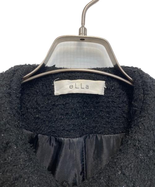 ELLA（エラ）ELLA (エラ) big collar tweed gilet/ビッグカラーツイードジレ ブラック サイズ:無しの古着・服飾アイテム