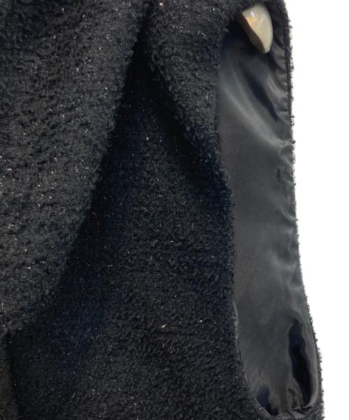 ELLA（エラ）ELLA (エラ) big collar tweed gilet/ビッグカラーツイードジレ ブラック サイズ:無しの古着・服飾アイテム