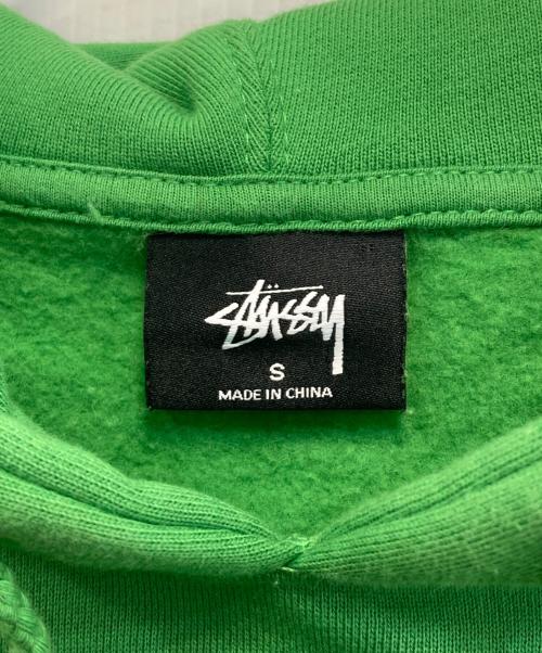 stussy（ステューシー）stussy (ステューシー) Chenille Arch Applique(stussy Pullover Hoodie / アーチロゴパーカー グリーン サイズ:Sの古着・服飾アイテム