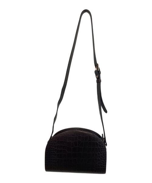 A.P.C.（アーペーセー）A.P.C. (アーペーセー) ハーフムーン型押しショルダーバッグ / Sac Demi-LUNE ブラウンの古着・服飾アイテム