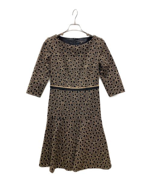 TOCCA（トッカ）TOCCA (トッカ) 刺繍ワンピース ブラック×ベージュの古着・服飾アイテム