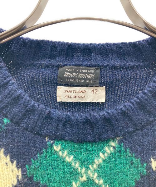 BROOKS BROTHERS（ブルックスブラザーズ）BROOKS BROTHERS (ブルックスブラザーズ) アーガイルウールニット ネイビー サイズ:42の古着・服飾アイテム