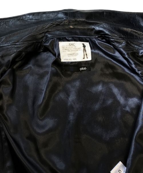 plot（プロット）plot (プロット) レザージャケット ブラック サイズ:Oの古着・服飾アイテム