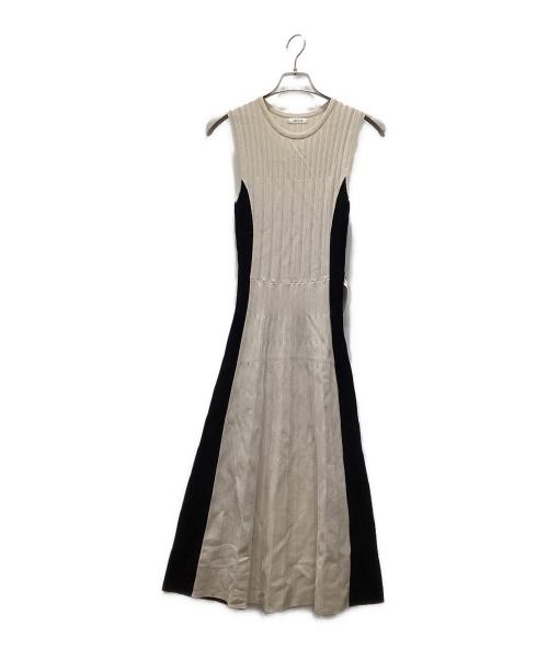 FRAY ID（フレイ アイディー）FRAY ID (フレイ アイディー) バイカラーニットワンピース アイボリー サイズ:FREEの古着・服飾アイテム