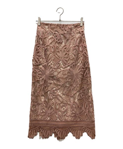Mystrada（マイストラーダ）Mystrada (マイストラーダ) LACE TIGHT SKIRT ピンク サイズ:Sの古着・服飾アイテム