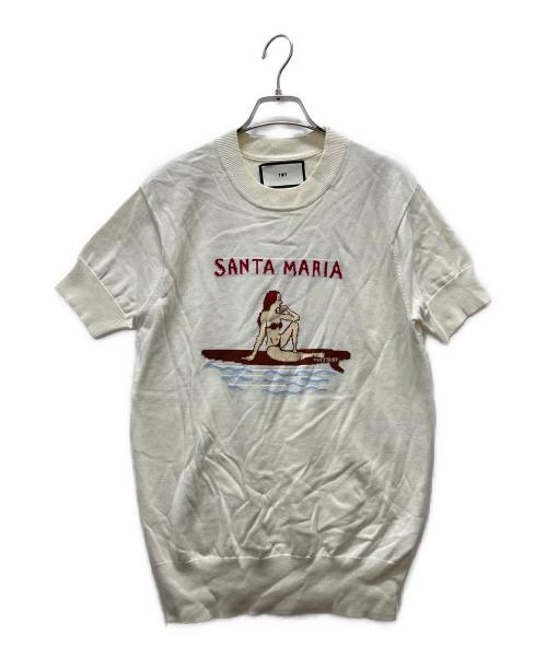 TMT（ティーエムティー）TMT (ティーエムティー) 半袖ニット ホワイト サイズ:Sの古着・服飾アイテム