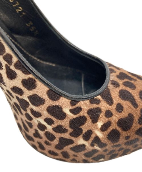 GUCCI（グッチ）GUCCI (グッチ) ハラコピンヒールパンプス ブラウン サイズ:35 1/2の古着・服飾アイテム