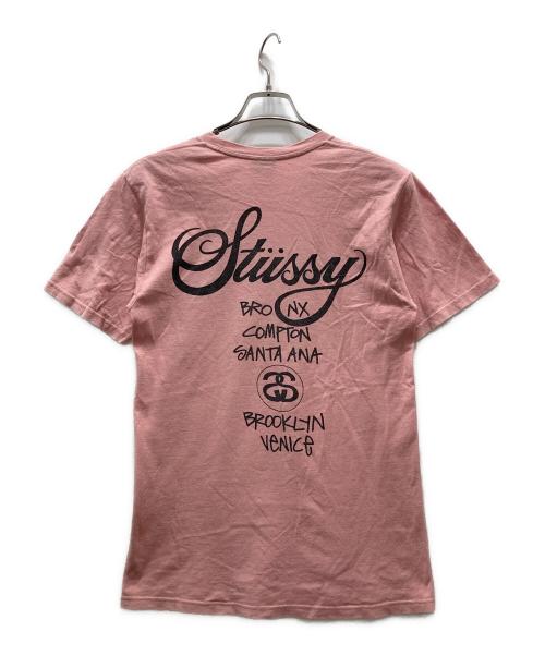 stussy（ステューシー）stussy (ステューシー) ロゴTシャツ ピンク サイズ:Sの古着・服飾アイテム