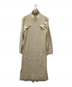 ackaエーシーケーエー）の古着「ボタンデザイン ニットワンピース」｜ベージュ