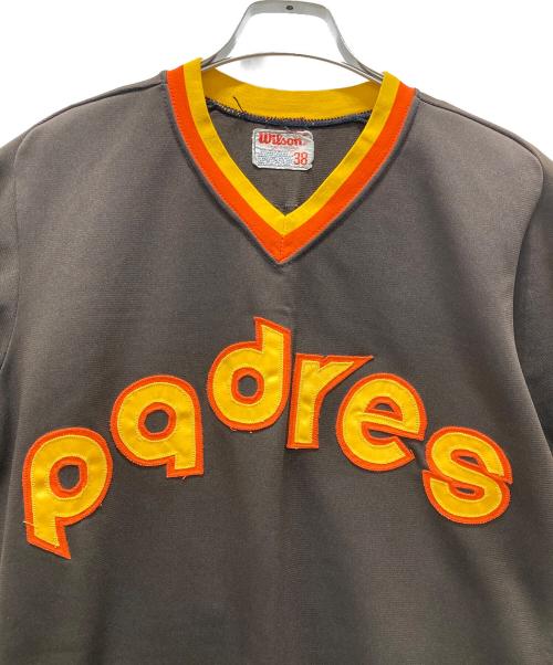 Wilson（ウィルソン）Wilson (ウィルソン) USA製 PADRESゲームシャツ ブラウン サイズ:38の古着・服飾アイテム