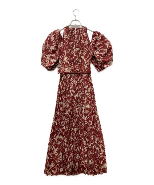 Snidel（スナイデル）Snidel (スナイデル) 2wayスリーブプリントワンピ ブラウンの古着・服飾アイテム