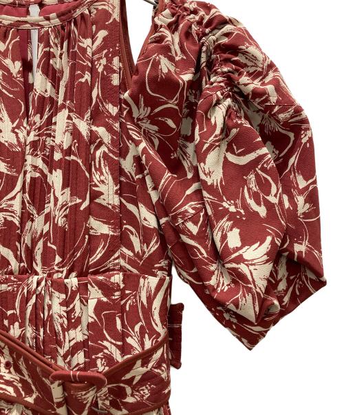 Snidel（スナイデル）Snidel (スナイデル) 2wayスリーブプリントワンピ ブラウンの古着・服飾アイテム