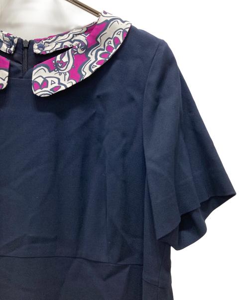 MARINA RINALDI（マリナリナルディ）MARINA RINALDI (マリナリナルディ) 半袖ワンピース ネイビー サイズ:表記サイズ無しの古着・服飾アイテム