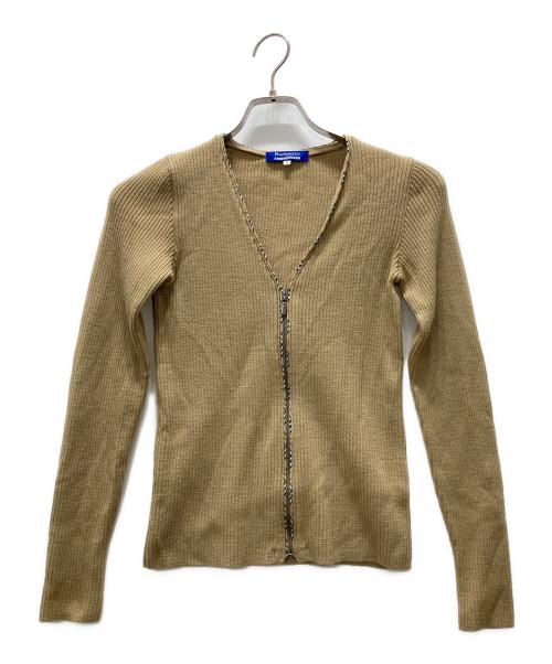 BURBERRY BLUE LABEL（バーバリーロンドンブルーレーベル）BURBERRY BLUE LABEL (バーバリーロンドンブルーレーベル) ジップニット ブラウン サイズ:Mの古着・服飾アイテム