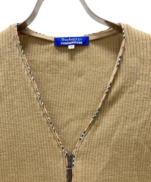 BURBERRY BLUE LABEL（バーバリーロンドンブルーレーベル）BURBERRY BLUE LABEL (バーバリーロンドンブルーレーベル) ジップニット ブラウン サイズ:Mの古着・服飾アイテム