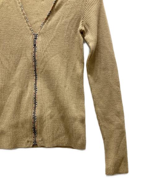 BURBERRY BLUE LABEL（バーバリーロンドンブルーレーベル）BURBERRY BLUE LABEL (バーバリーロンドンブルーレーベル) ジップニット ブラウン サイズ:Mの古着・服飾アイテム