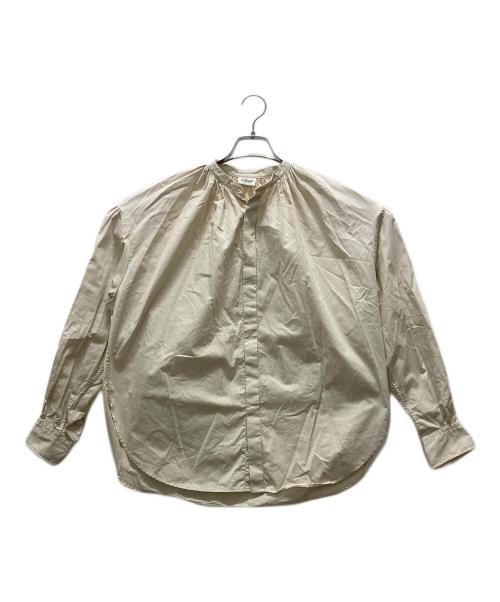 LE GLAZIK（ル グラジック）LE GLAZIK (ル グラジック) バンドカラー ギャザーシャツ ベージュ サイズ:36の古着・服飾アイテム