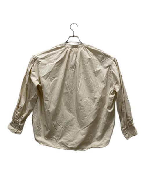LE GLAZIK（ル グラジック）LE GLAZIK (ル グラジック) バンドカラー ギャザーシャツ ベージュ サイズ:36の古着・服飾アイテム