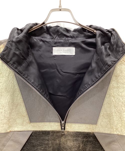 JOHN ELLIOTT（ジョン エリオット）JOHN ELLIOTT (ジョン エリオット) blackmeans (ブラックミーンズ) レザージャケット グレー サイズ:2の古着・服飾アイテム