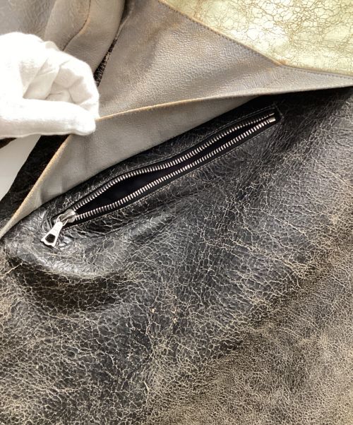 JOHN ELLIOTT（ジョン エリオット）JOHN ELLIOTT (ジョン エリオット) blackmeans (ブラックミーンズ) レザージャケット グレー サイズ:2の古着・服飾アイテム