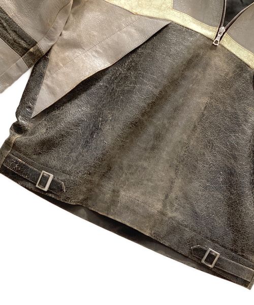 JOHN ELLIOTT（ジョン エリオット）JOHN ELLIOTT (ジョン エリオット) blackmeans (ブラックミーンズ) レザージャケット グレー サイズ:2の古着・服飾アイテム