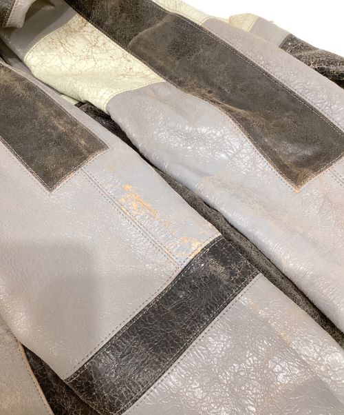 JOHN ELLIOTT（ジョン エリオット）JOHN ELLIOTT (ジョン エリオット) blackmeans (ブラックミーンズ) レザージャケット グレー サイズ:2の古着・服飾アイテム