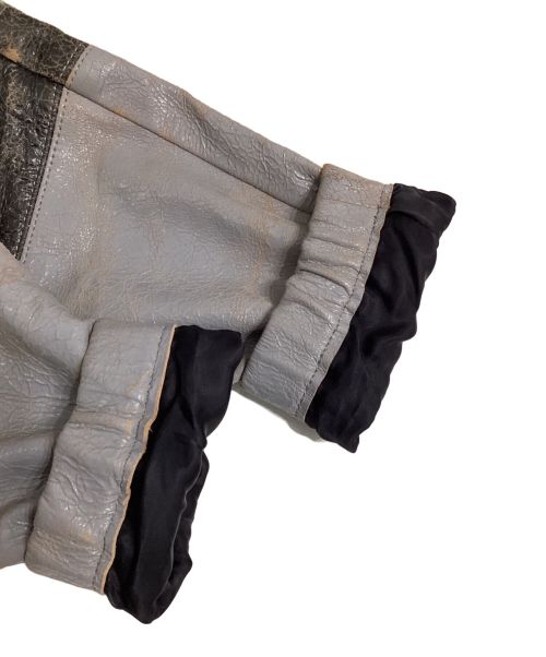 JOHN ELLIOTT（ジョン エリオット）JOHN ELLIOTT (ジョン エリオット) blackmeans (ブラックミーンズ) レザージャケット グレー サイズ:2の古着・服飾アイテム