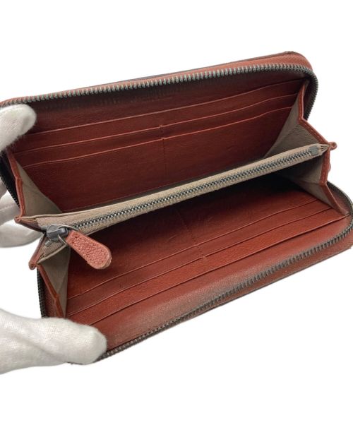 BOTTEGA VENETA（ボッテガベネタ）BOTTEGA VENETA (ボッテガベネタ) イントレチャートラウンド長財布 ブラウンの古着・服飾アイテム