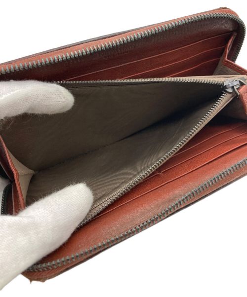 BOTTEGA VENETA（ボッテガベネタ）BOTTEGA VENETA (ボッテガベネタ) イントレチャートラウンド長財布 ブラウンの古着・服飾アイテム