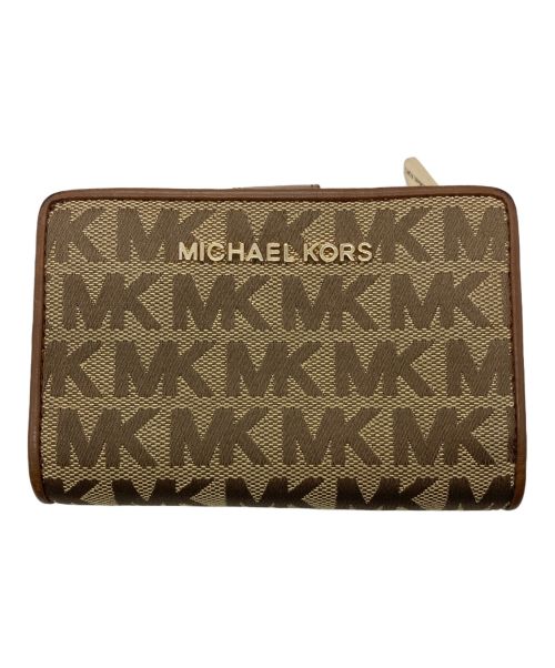 MICHAEL KORS（マイケル・コース）MICHAEL KORS (マイケルコース) 2つ折り財布 ベージュの古着・服飾アイテム