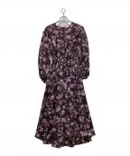 FRAY IDフレイ アイディー）の古着「花柄ブラウスワンピース」｜パープル