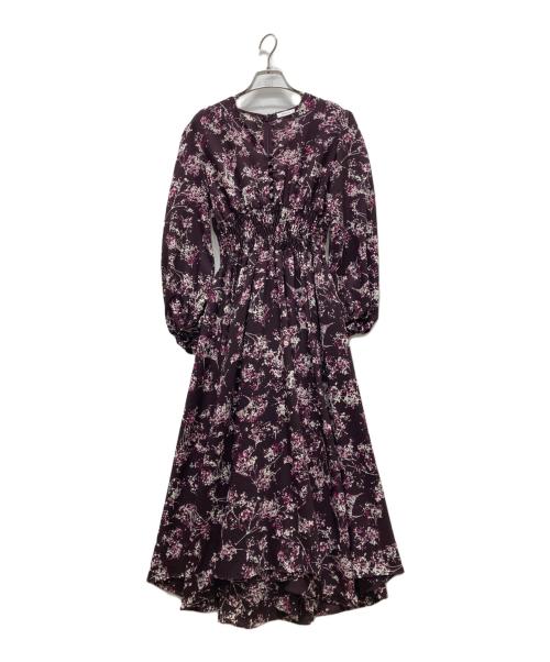 FRAY ID（フレイ アイディー）FRAY ID (フレイ アイディー) 花柄ブラウスワンピース パープル サイズ:Sの古着・服飾アイテム