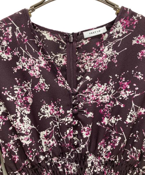 FRAY ID（フレイ アイディー）FRAY ID (フレイ アイディー) 花柄ブラウスワンピース パープル サイズ:Sの古着・服飾アイテム