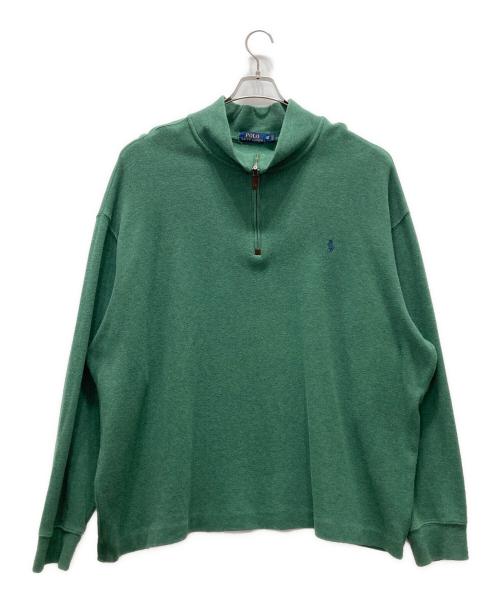 POLO RALPH LAUREN（ポロ・ラルフローレン）POLO RALPH LAUREN (ポロ・ラルフローレン) ハーフジップスウェット グリーン サイズ:3XBの古着・服飾アイテム