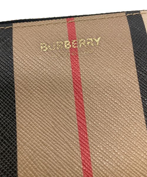 BURBERRY LONDON（バーバリーロンドン）BURBERRY LONDON (バーバリーロンドン) アイコンストライプジップコインケース ブラウンの古着・服飾アイテム