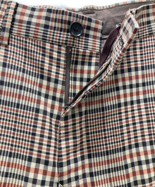 BEAMS（ビームス）BEAMS (ビームス) チェックワイドテーパードスラックス ブラウン サイズ:Mの古着・服飾アイテム