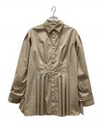 ANAYIアナイ）の古着「コンパクト ツイル ペプラム ブラウス」｜ベージュ