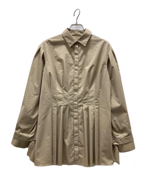 ANAYI（アナイ）ANAYI (アナイ) コンパクト ツイル ペプラム ブラウス ベージュ サイズ:38の古着・服飾アイテム