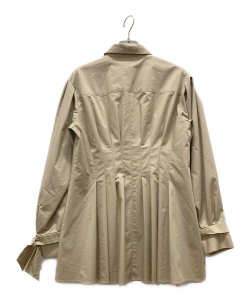 ANAYI（アナイ）ANAYI (アナイ) コンパクト ツイル ペプラム ブラウス ベージュ サイズ:38の古着・服飾アイテム