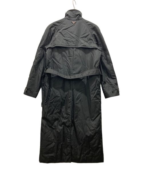 PRADA（プラダ）PRADA (プラダ) プレート付ナイロンステンカラーコート ブラック サイズ:38の古着・服飾アイテム