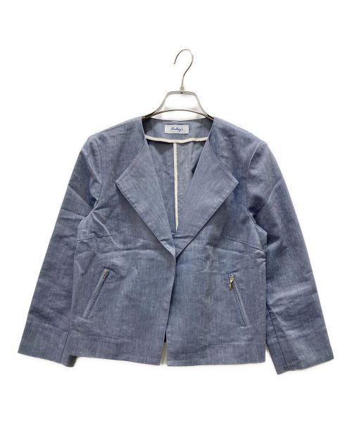 NOLLEY'S（ノーリーズ）NOLLEY'S (ノーリース) シャンブレーブルゾン インディゴ サイズ:38の古着・服飾アイテム