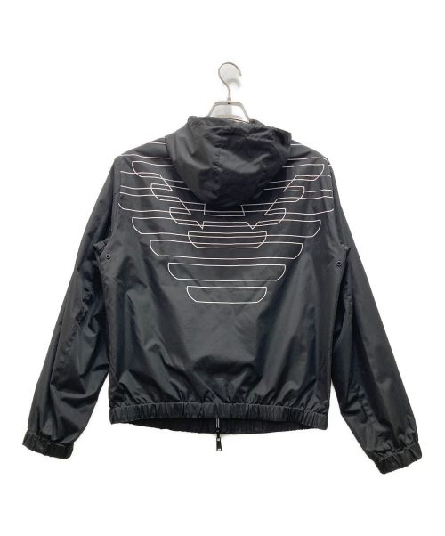 EMPORIO ARMANI（エンポリオアルマーニ）EMPORIO ARMANI (エンポリオアルマーニ) ロゴプリントリバーシブルジャケット ブラック サイズ:50の古着・服飾アイテム